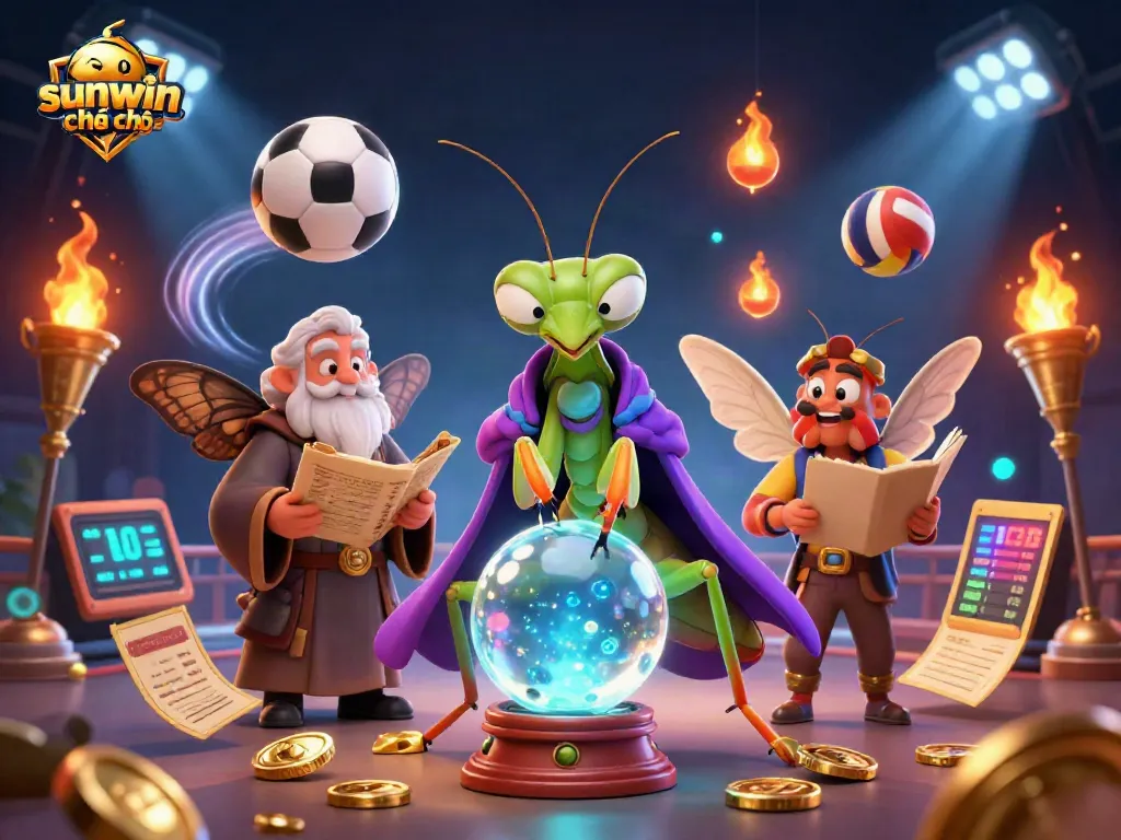 Experience sunwin chính chủ with a rich 3D illustration showcasing vibrant games and dynamic betting features.