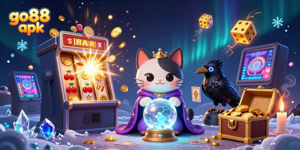 Experience the magic of go88 apk with engaging casino elements and vibrant characters in a dynamic 3D scene.