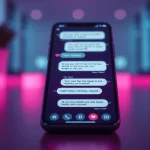 Sexting AI chatbot interface displaying flirty messages with playful emojis, evoking intimacy in a digital conversation.