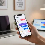 Engaging user interface showcasing spicy chat AI interactions in a modern home office setting.