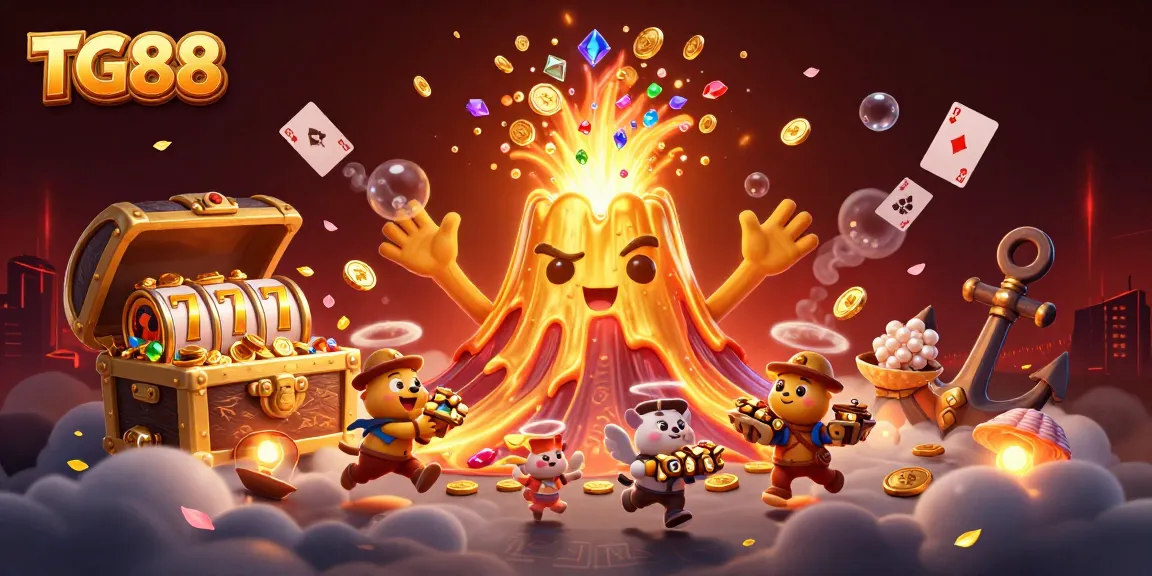 Experience thrilling wins at TG88 with a vibrant scene of treasure and excitement.
