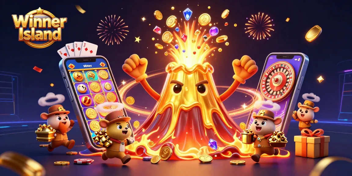 Experience the excitement of Winner Island casino with vibrant treasures and games bursting from every corner.