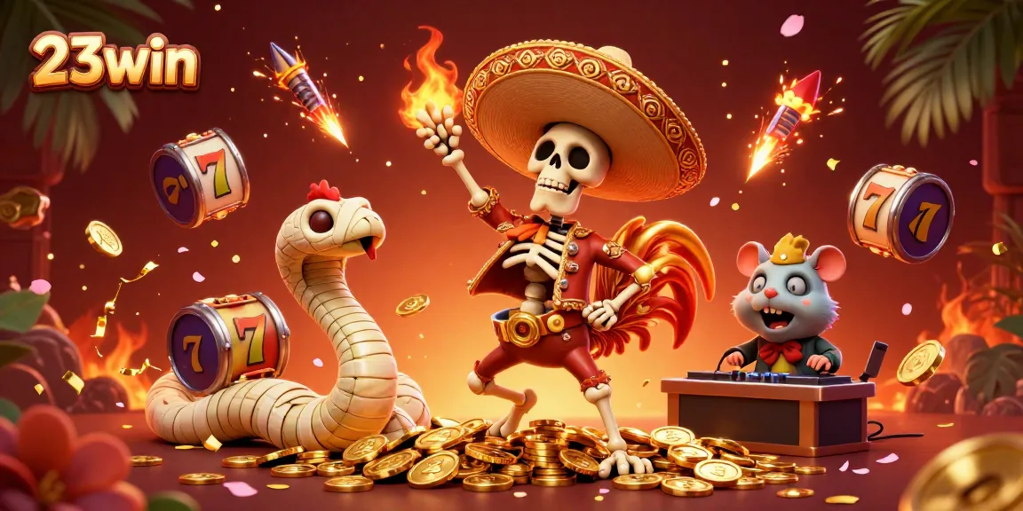 Experience vibrant gameplay with 23win's stunning casino animation featuring a lively scene.