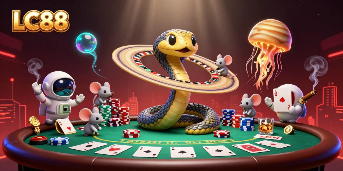 Watch LC88's astronaut mice engage in cosmic gambling with poker chips and roulette wheels.