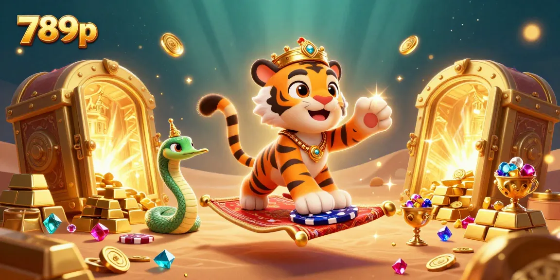 Experience the magic of 789p as the tiger sultan rides a flying carpet over treasures and jackpots.