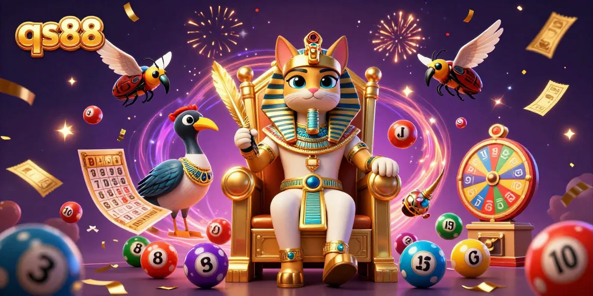 Experience vibrant qs88 gaming excitement with animated lottery balls, golden treasures, and magical effects.
