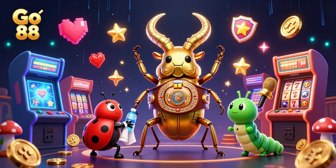 Experience thrilling gameplay at Go 88 with colorful 3D arcade machines and dynamic casino elements.
