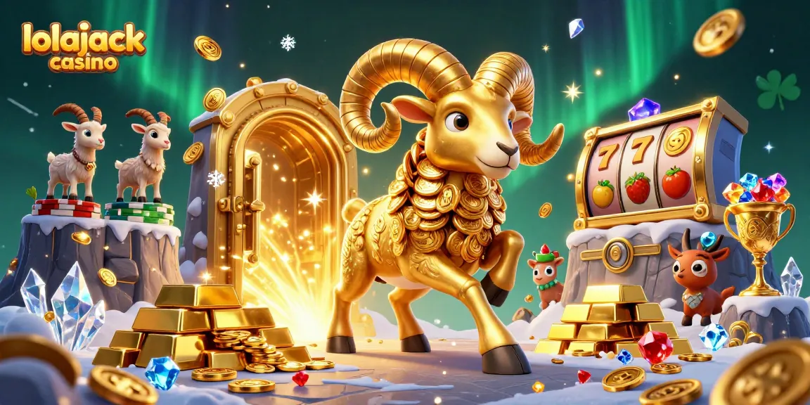 Experience the excitement at lolajack casino with vibrant gaming elements and a dynamic illustration of wealth.